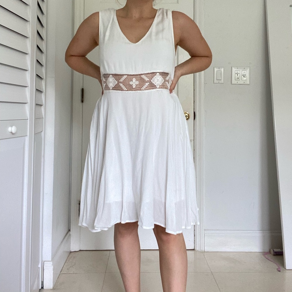 Free People White Flowy Dress